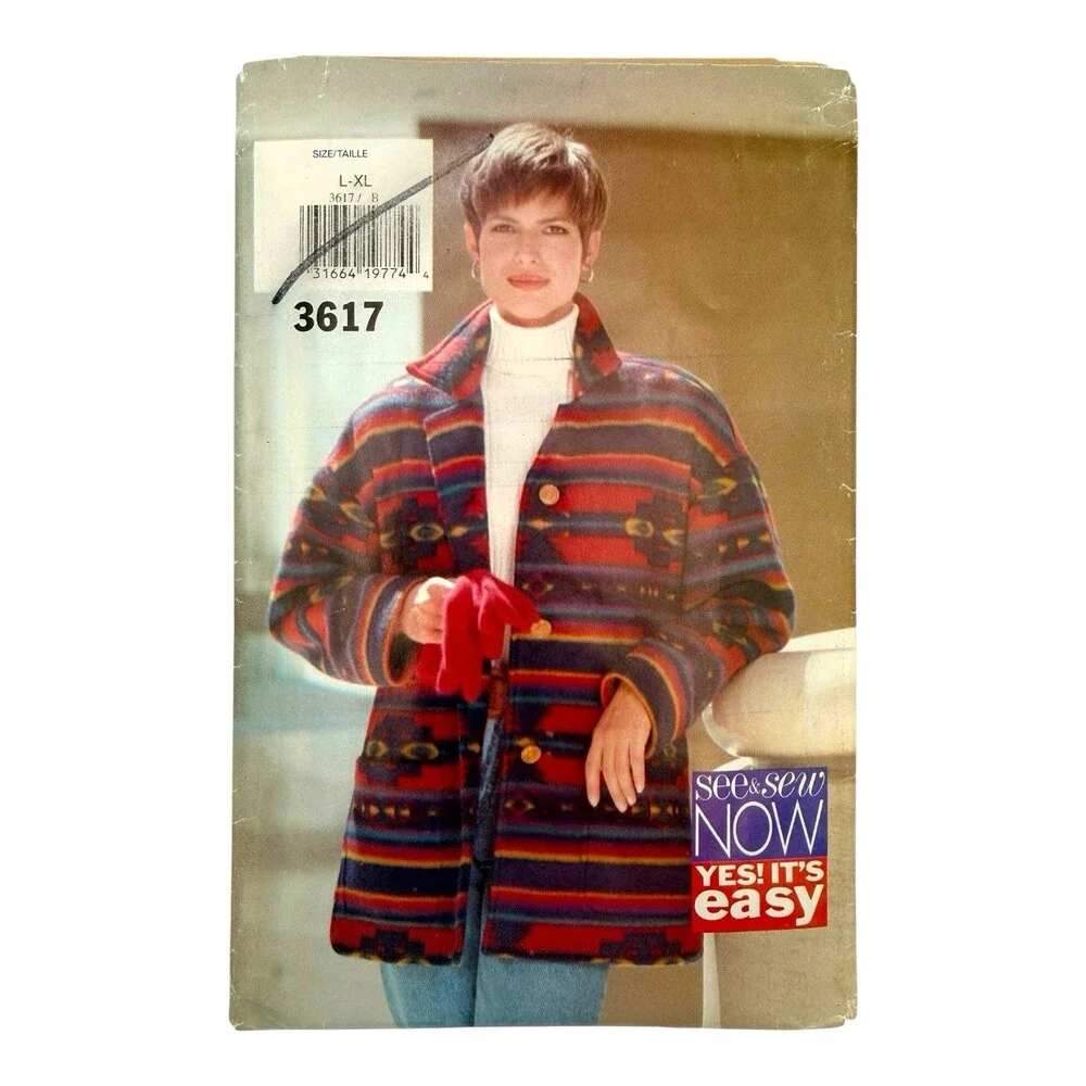 VTG 1994 Butterick Sewing Pattern See & Sew Misses Jacket Sz L-XL (16-22) #3617
